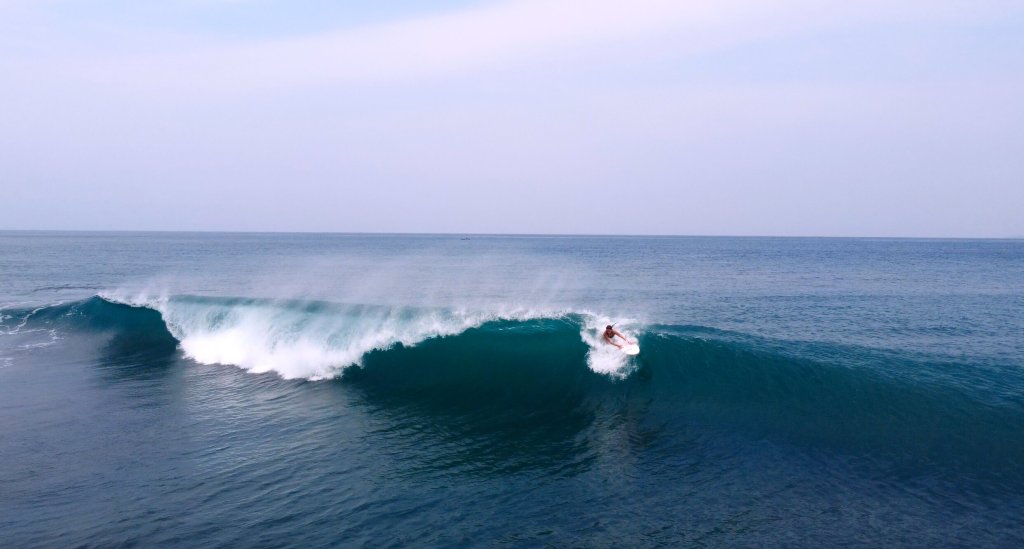 Surfer wipeout